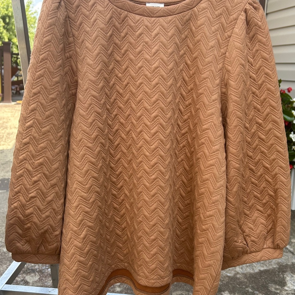 Anne Klein Tan Textured Top
